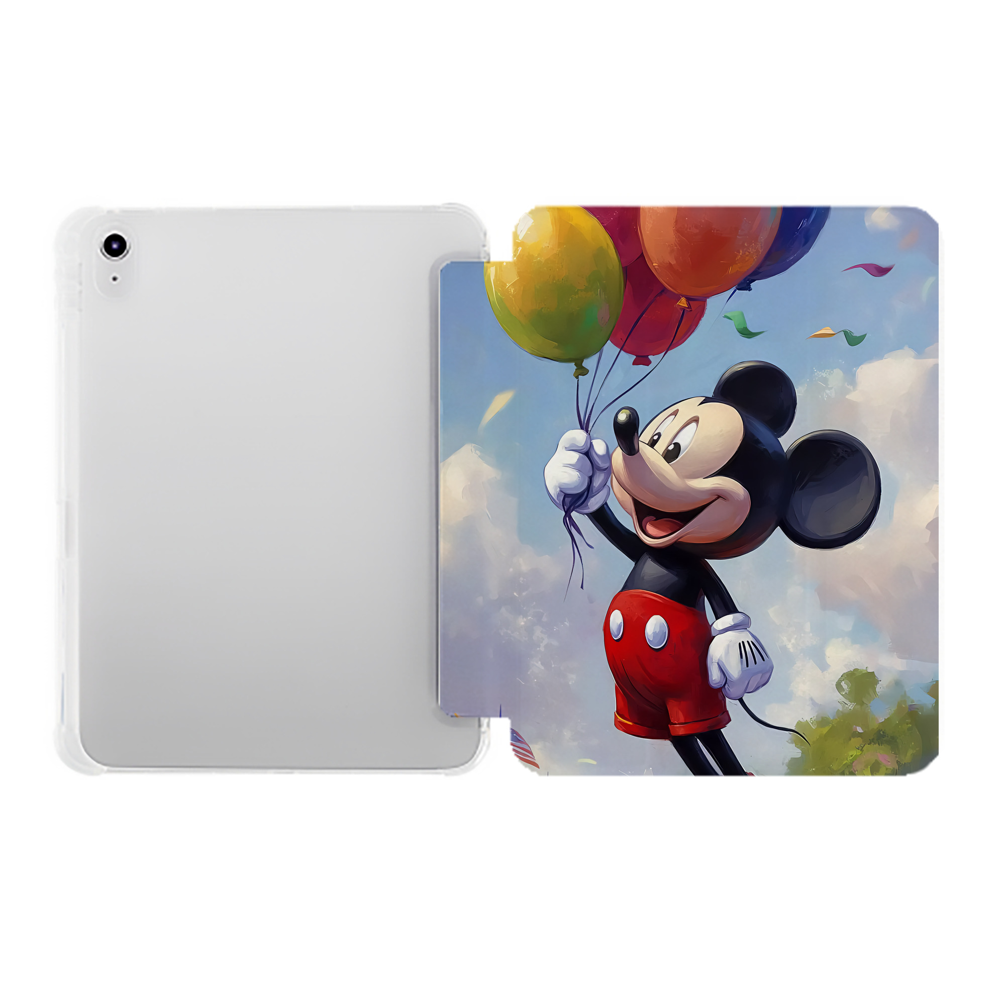 （画像用） ミッキーマウス Mickey Mouse IPad ケース ペン収納付き 三つ折りスタンド PUレザー×シリコン 対応機種9.5/10.5/10.9インチ